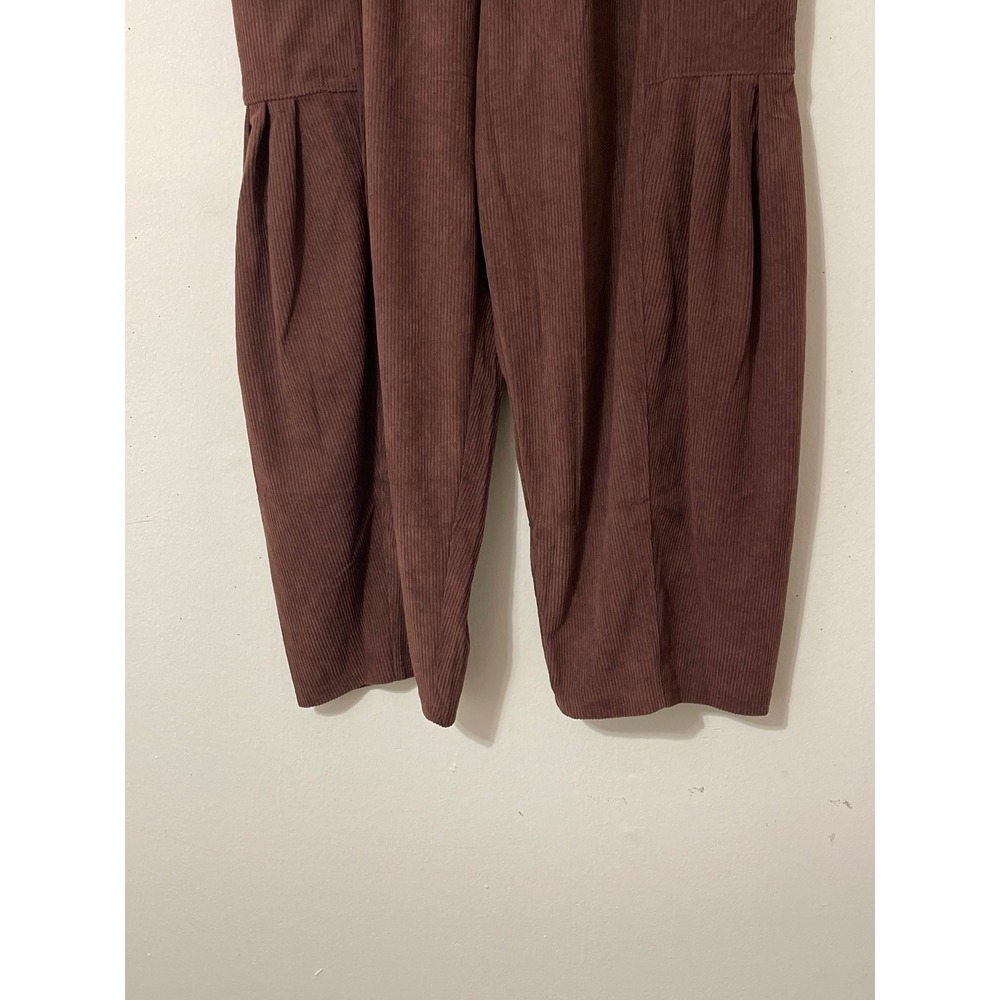 Tarse Brown Corduroy Wide Leg Cargo Pants  Drawstring Casual Utility Medium - Picture 4 of 7
